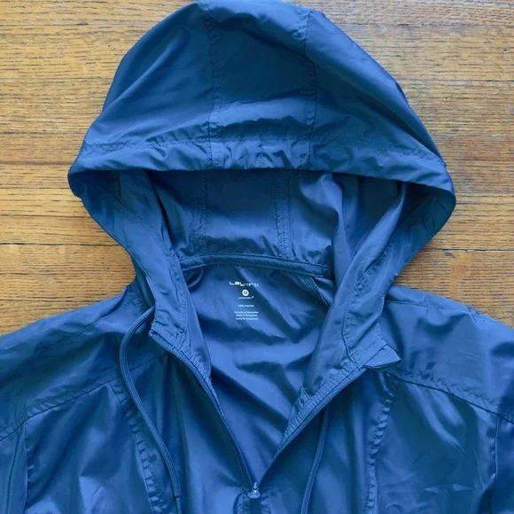 Layers 8 Windbreaker Jacket Mens Large Blue Hooded Lightweight Activewear - Picture 2 of 6